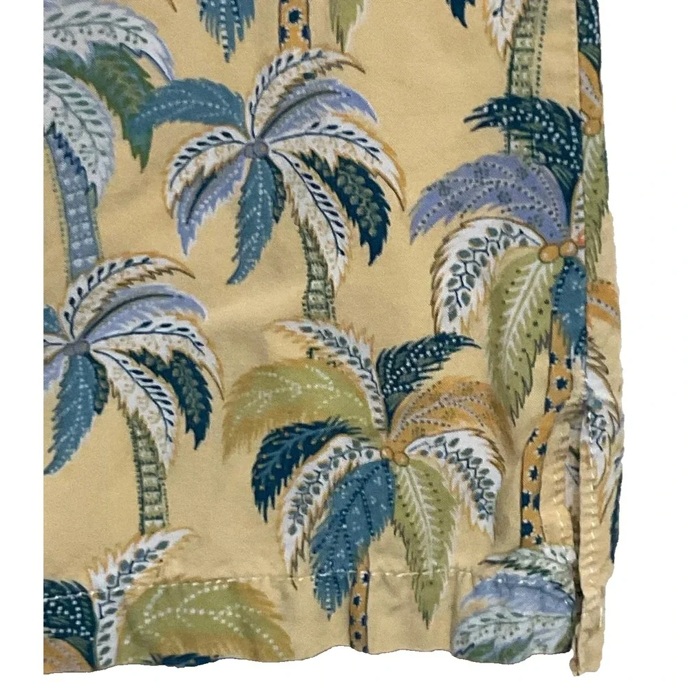 Tori Richard men's shir Hawaiian palm tree print viscose beige short-sleeve M - Picture 3 of 13